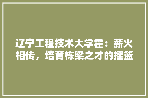辽宁工程技术大学霍：薪火相传，培育栋梁之才的摇篮 室内设计