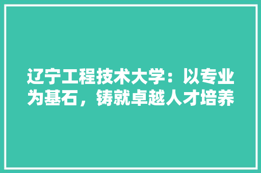 辽宁工程技术大学：以专业为基石，铸就卓越人才培养之路 室内设计