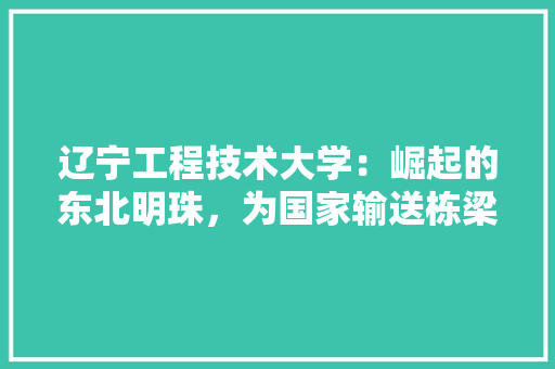 辽宁工程技术大学：崛起的东北明珠，为国家输送栋梁之才 室内设计