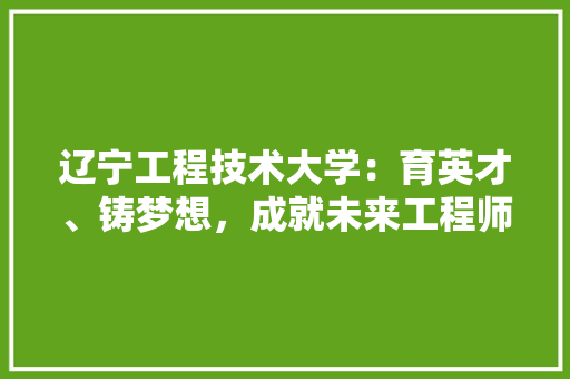 辽宁工程技术大学：育英才、铸梦想，成就未来工程师的摇篮 室内设计