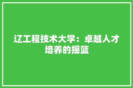 辽工程技术大学：卓越人才培养的摇篮 室内设计
