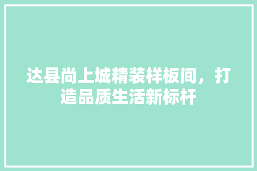 达县尚上城精装样板间，打造品质生活新标杆 室内设计