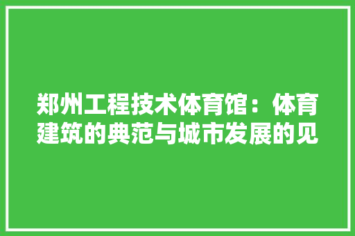 郑州工程技术体育馆：体育建筑的典范与城市发展的见证 室内设计