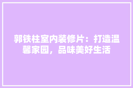 郭铁柱室内装修片：打造温馨家园，品味美好生活 室内设计