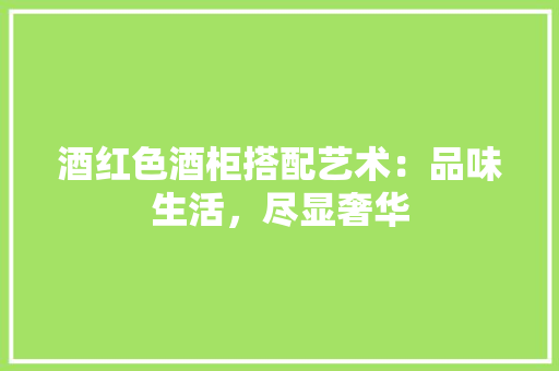 酒红色酒柜搭配艺术：品味生活，尽显奢华 室内设计