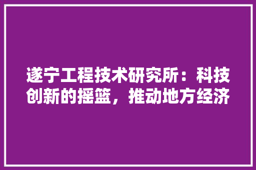 遂宁工程技术研究所：科技创新的摇篮，推动地方经济发展的重要引擎