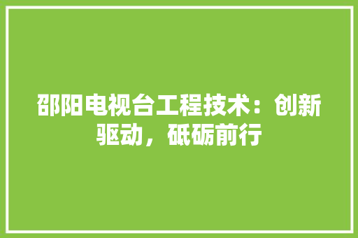 邵阳电视台工程技术：创新驱动，砥砺前行 室内设计