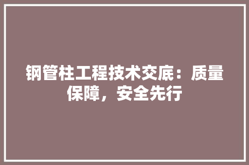 钢管柱工程技术交底：质量保障，安全先行 室内设计