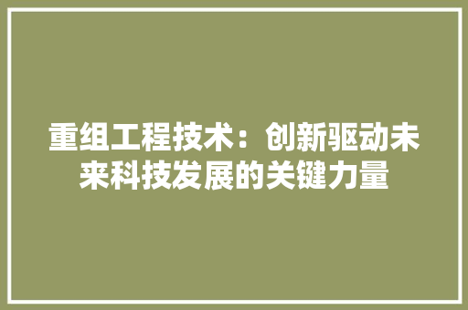 重组工程技术：创新驱动未来科技发展的关键力量 室内设计