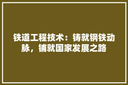 铁道工程技术：铸就钢铁动脉，铺就国家发展之路 室内设计