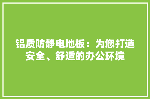 铝质防静电地板：为您打造安全、舒适的办公环境 室内设计
