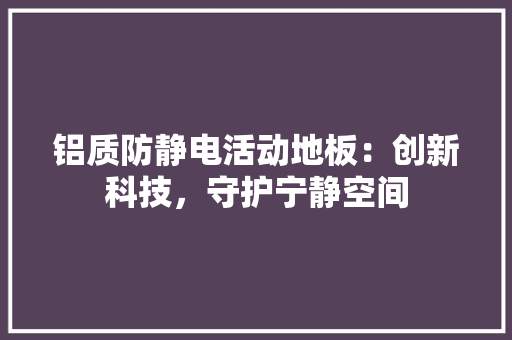 铝质防静电活动地板：创新科技，守护宁静空间 室内设计