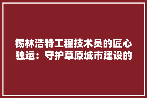 锡林浩特工程技术员的匠心独运：守护草原城市建设的坚实基石 室内设计