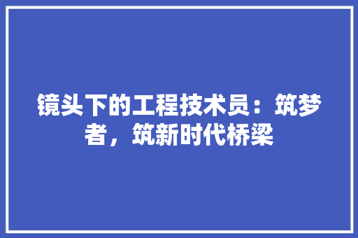 镜头下的工程技术员：筑梦者，筑新时代桥梁 室内设计