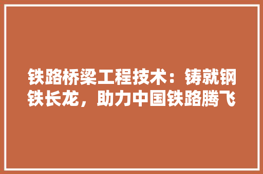 铁路桥梁工程技术：铸就钢铁长龙，助力中国铁路腾飞 室内设计
