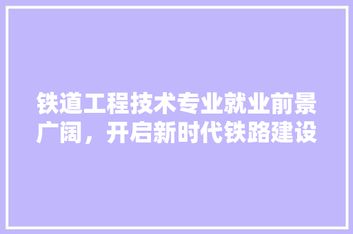 铁道工程技术专业就业前景广阔，开启新时代铁路建设新篇章