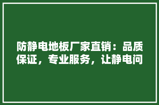 防静电地板厂家直销：品质保证，专业服务，让静电问题不再困扰 室内设计