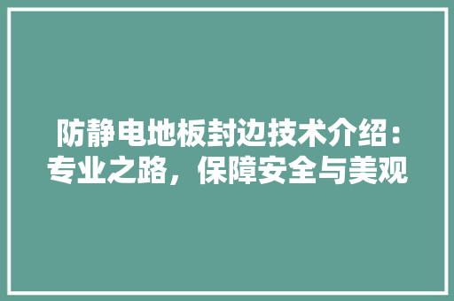防静电地板封边技术介绍：专业之路，保障安全与美观 室内设计