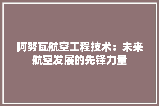阿努瓦航空工程技术：未来航空发展的先锋力量 室内设计
