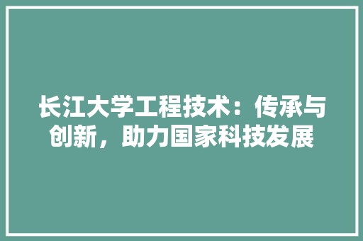 长江大学工程技术：传承与创新，助力国家科技发展 室内设计