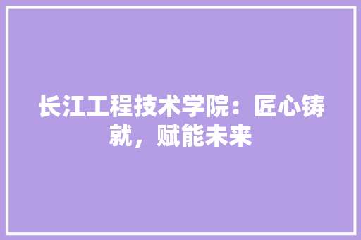 长江工程技术学院：匠心铸就，赋能未来 室内设计