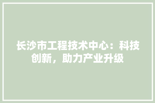 长沙市工程技术中心：科技创新，助力产业升级 室内设计