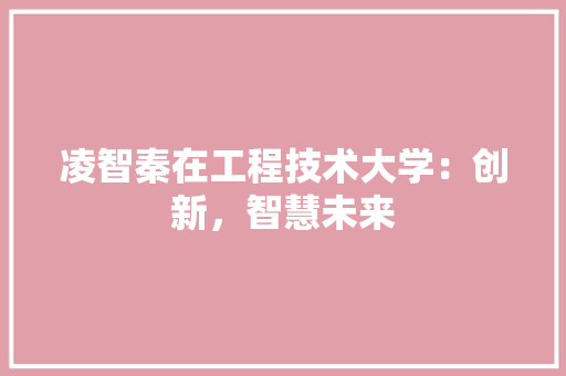 凌智秦在工程技术大学：创新，智慧未来 家居装修