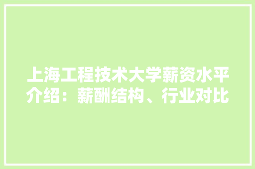 上海工程技术大学薪资水平介绍：薪酬结构、行业对比与未来展望