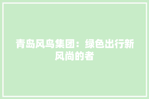 青岛风鸟集团：绿色出行新风尚的者 室内设计