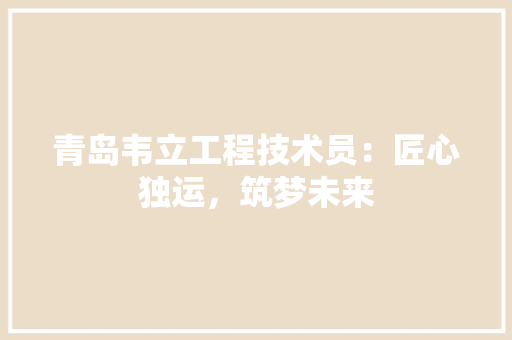 青岛韦立工程技术员：匠心独运，筑梦未来 室内设计