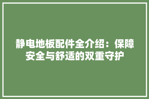 静电地板配件全介绍：保障安全与舒适的双重守护