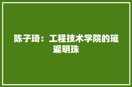 陈子琦：工程技术学院的璀璨明珠 室内设计