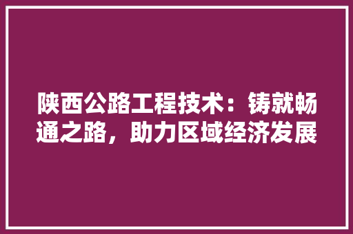 陕西公路工程技术：铸就畅通之路，助力区域经济发展