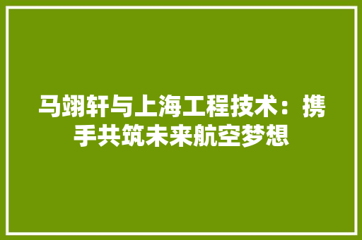 马翊轩与上海工程技术：携手共筑未来航空梦想 室内设计