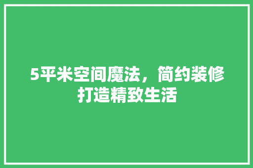 5平米空间魔法，简约装修打造精致生活 卧室装修