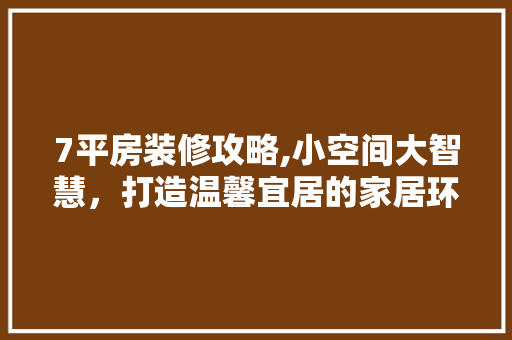 7平房装修攻略,小空间大智慧，打造温馨宜居的家居环境 软装设计