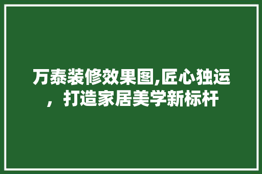 万泰装修效果图,匠心独运，打造家居美学新标杆 地板材料