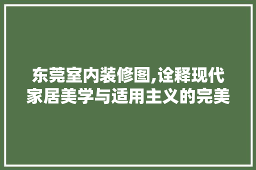 东莞室内装修图,诠释现代家居美学与适用主义的完美融合 客厅装修