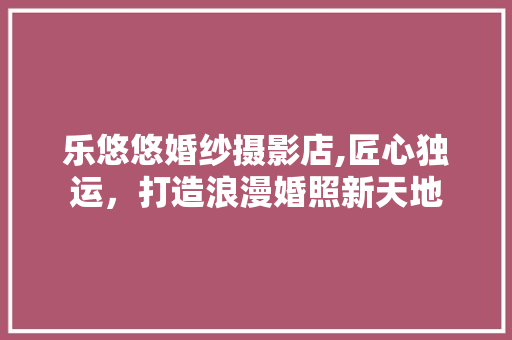乐悠悠婚纱摄影店,匠心独运，打造浪漫婚照新天地