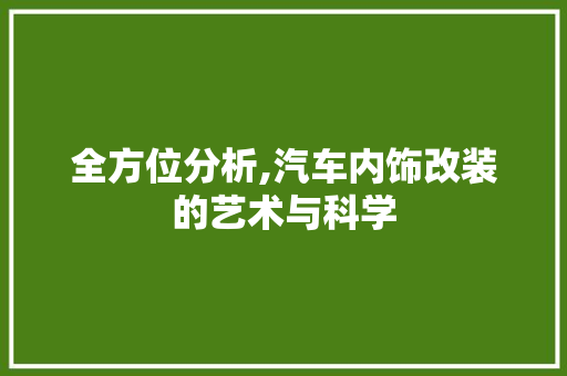 全方位分析,汽车内饰改装的艺术与科学 卧室装修