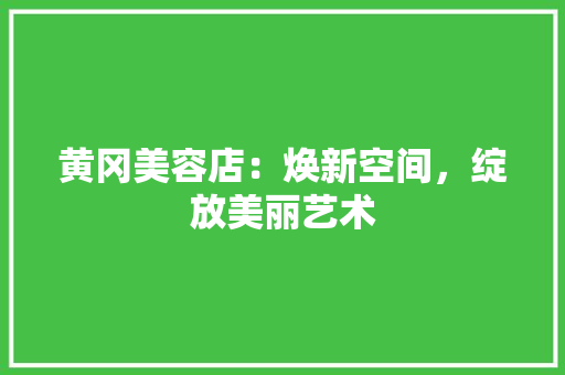 黄冈美容店：焕新空间，绽放美丽艺术 室内设计