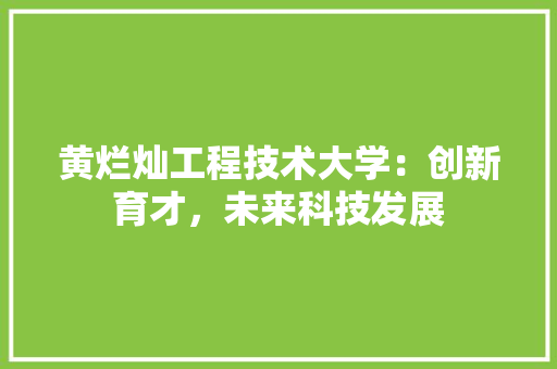 黄烂灿工程技术大学：创新育才，未来科技发展 室内设计