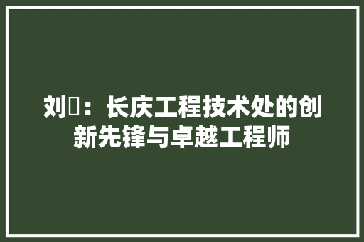 刘祎：长庆工程技术处的创新先锋与卓越工程师 家居装修