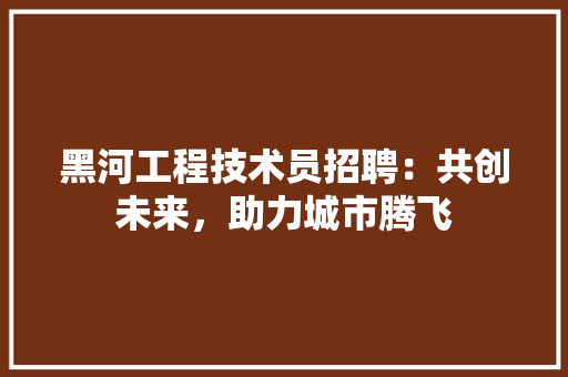 黑河工程技术员招聘：共创未来，助力城市腾飞 室内设计