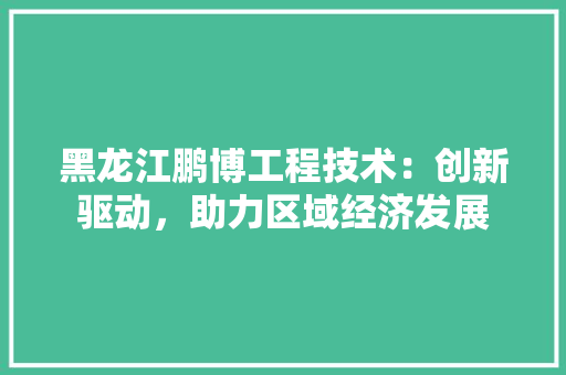 黑龙江鹏博工程技术：创新驱动，助力区域经济发展