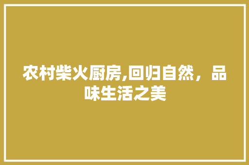 农村柴火厨房,回归自然，品味生活之美