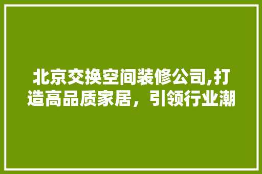 北京交换空间装修公司,打造高品质家居，引领行业潮流 中式风格装饰
