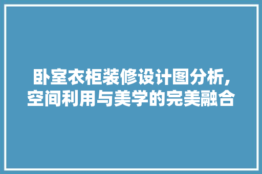 卧室衣柜装修设计图分析,空间利用与美学的完美融合 室内设计