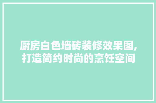 厨房白色墙砖装修效果图,打造简约时尚的烹饪空间