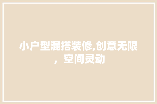 小户型混搭装修,创意无限，空间灵动 室内设计